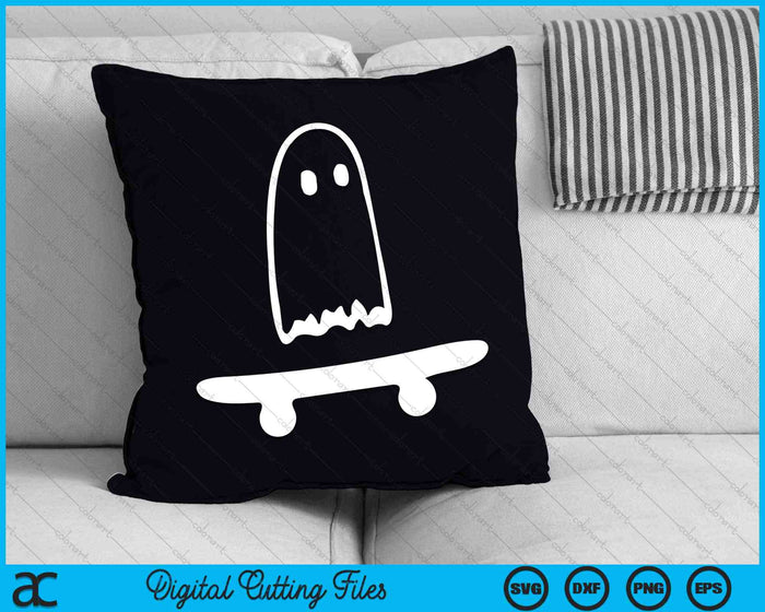 Ghost Skateboard Lazy Halloween Traje Skateboarding SVG PNG Archivos de corte digital