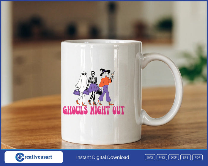 Ghouls Night Out SVG design on a mug