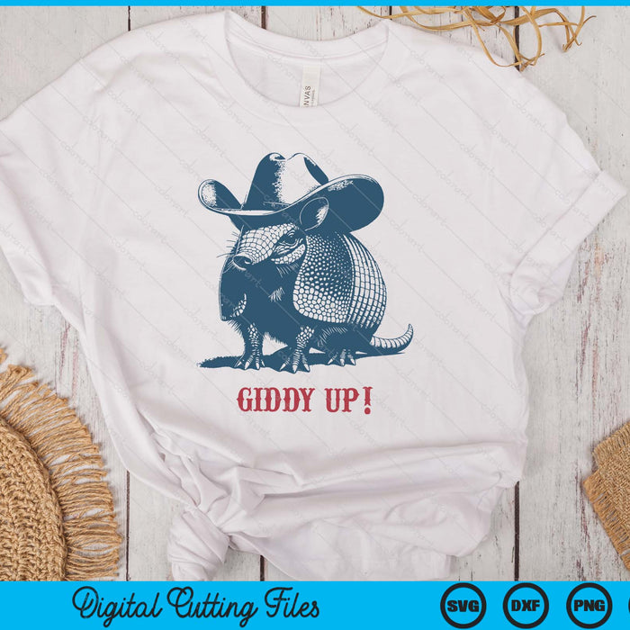 Giddy Up Cowboy Ready For Rodeo Cowboy Armadillo SVG PNG Digital Printable Files