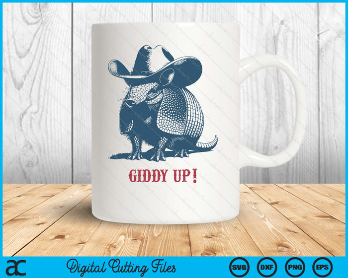 Giddy Up Cowboy Ready For Rodeo Cowboy Armadillo SVG PNG Digital Printable Files