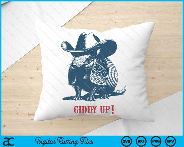 Giddy Up Cowboy Ready For Rodeo Cowboy Armadillo SVG PNG Digital Printable Files