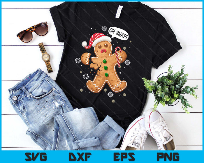 Gingerbread Man Oh Snap Christmas SVG PNG Digital Printable Files