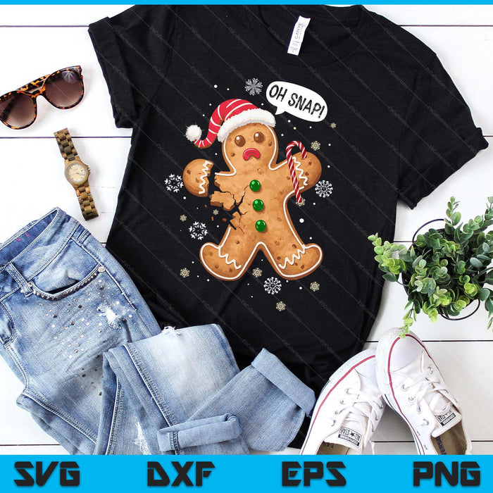 Gingerbread Man Oh Snap Christmas SVG PNG Digital Printable Files