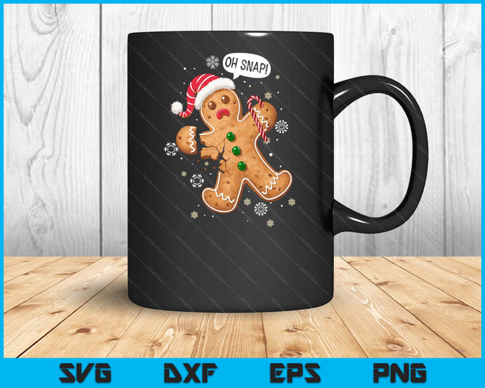 Gingerbread Man Oh Snap Christmas SVG PNG Digital Printable Files