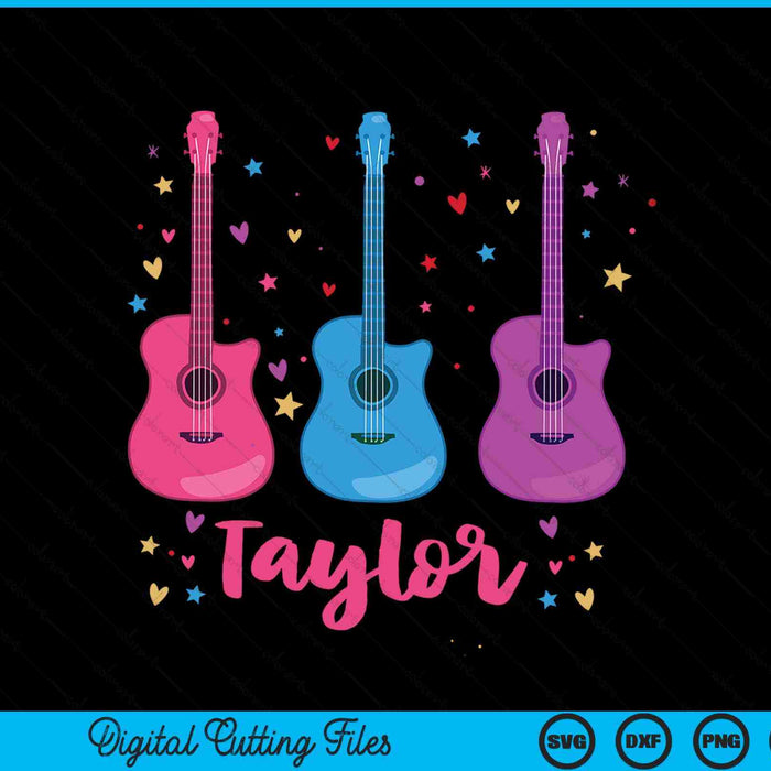 Girl retro Taylor first name personalized groovy 80's pink SVG cut file