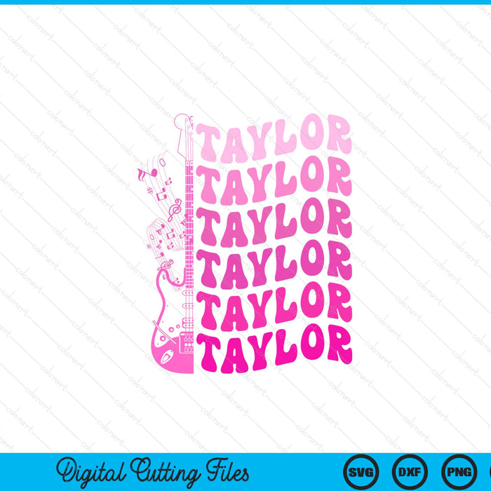 Girl retro Taylor first name personalized groovy birthday SVG cut file