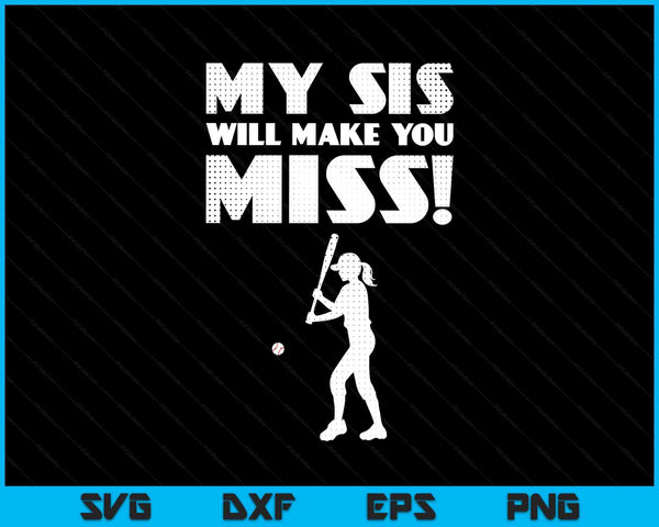 Girls baseball pitcher sister brother SVG PNG cut file for Cricut