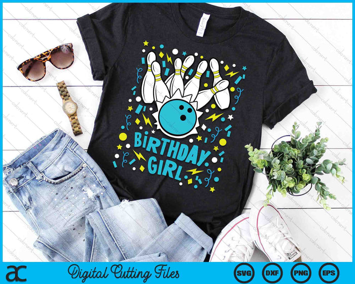 Girls Bowling Party Birthday Girls Kids Pins Bowler Gift SVG PNG Cutting Printable Files