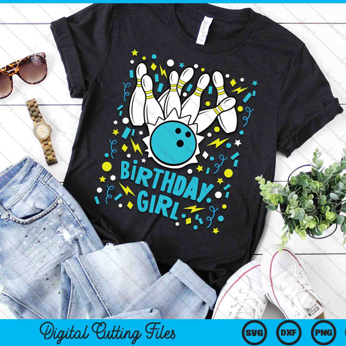 Girls Bowling Party Birthday Girls Kids Pins Bowler Gift SVG PNG Cutting Printable Files