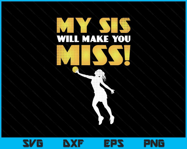 Girls handball pitcher sister brother SVG cut file