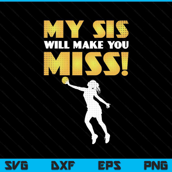 Girls handball pitcher sister brother SVG PNG cut file for Cricut