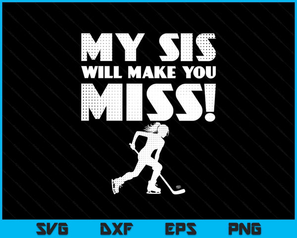 Girls ice hockey pitcher sister brother SVG PNG cut file for Cricut