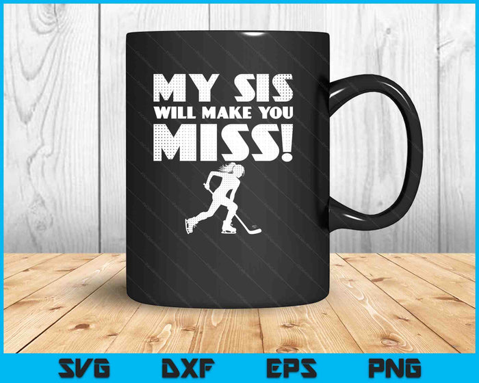 Girls Ice Hockey Pitcher Sister Brother Funny SVG PNG Digital Printable Files