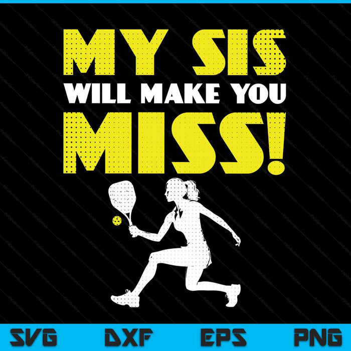 Girls pickleball pitcher sister brother SVG cut file