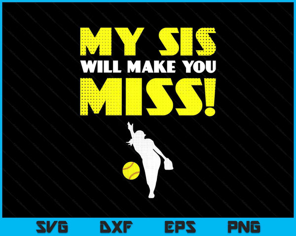 Girls softball pitcher sister brother SVG cut file
