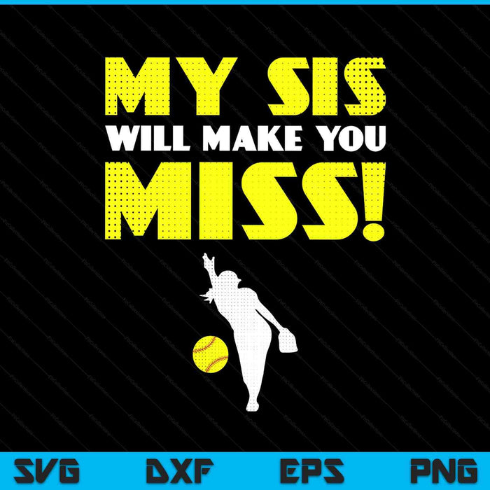 Girls softball pitcher sister brother SVG cut file