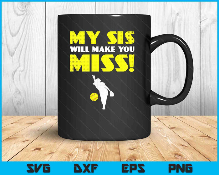 Girls Softball Pitcher Sister Brother Funny SVG PNG Digital Printable Files