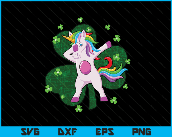 Girls St Patricks Day Outfit Funny Dabbing Unicorn Women SVG PNG Digital Printable Files