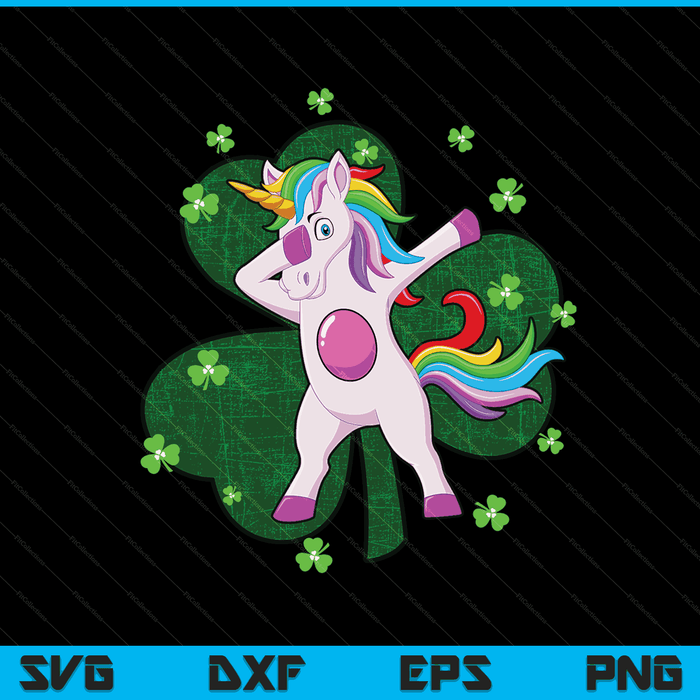 Girls St Patricks Day outfit dabbing unicorn women SVG cut file