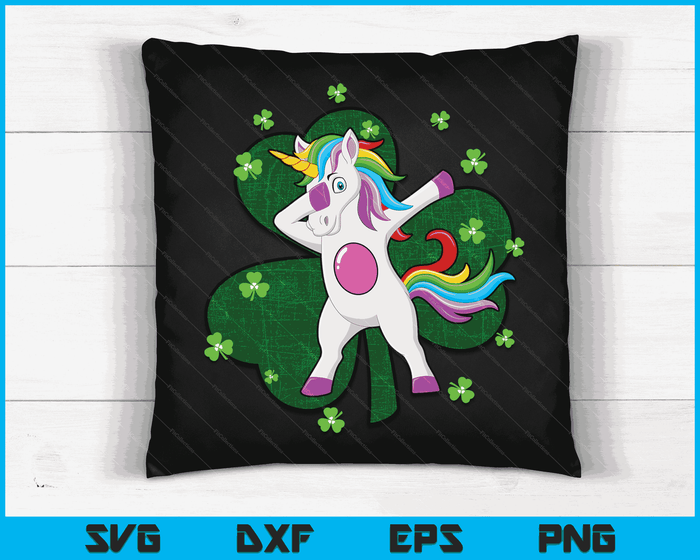 Girls St Patricks Day Outfit Funny Dabbing Unicorn Women SVG PNG Digital Printable Files
