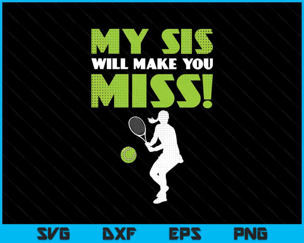 Girls tennis pitcher sister brother SVG cut file