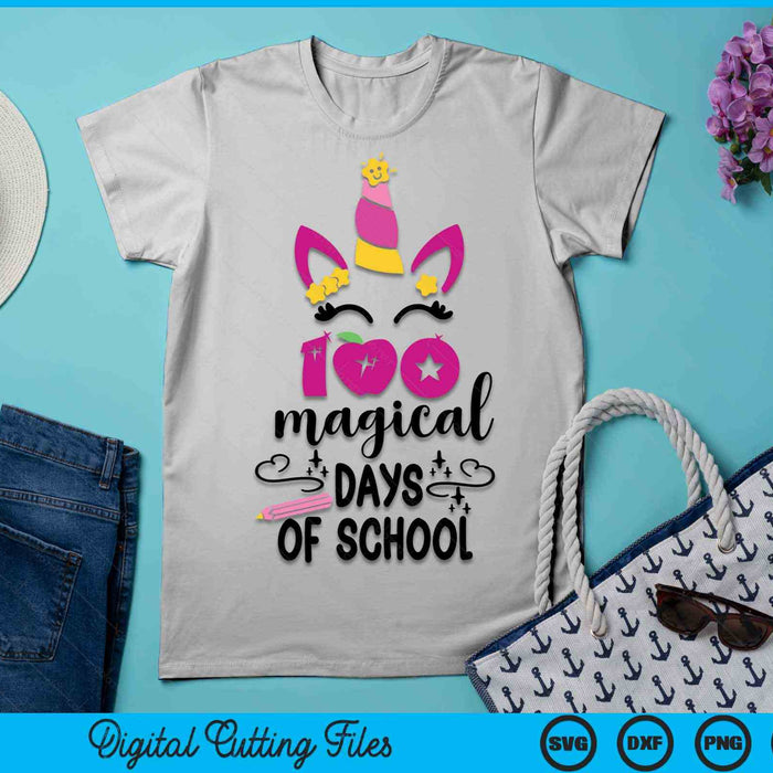 Girls Unicorn 100 Magical Days of School 100 Days of School SVG PNG Digital Cutting Files