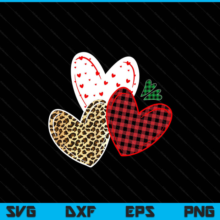 Girls Valentines Day Shirts Hearts Love Leopard Red Plaid SVG PNG Digital Printable Files