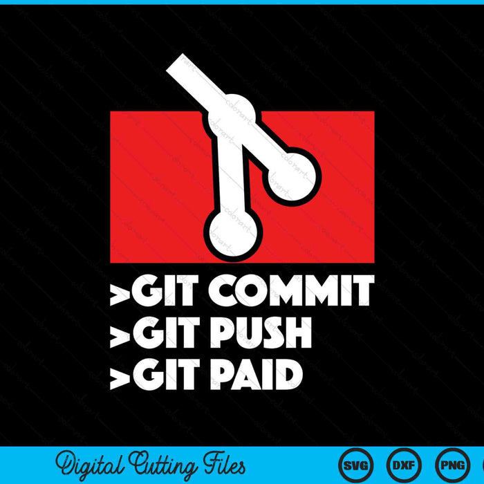 Git commit push paid programmer coder SVG cut file