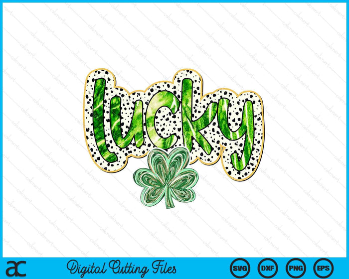 Glitter Lucky Shamrock Coquette Irish St Patricks Day SVG PNG Digital Printable Files