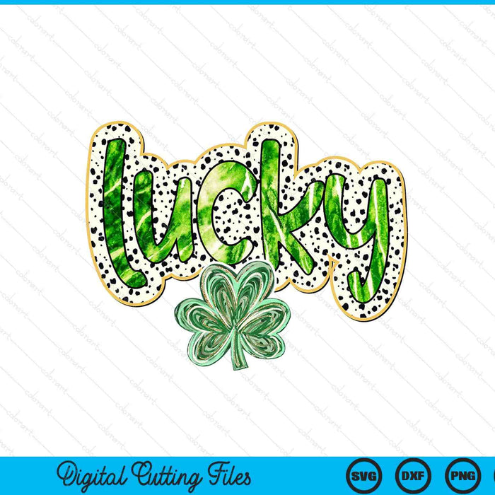 Glitter lucky shamrock coquette Irish St Patricks Day SVG cut file
