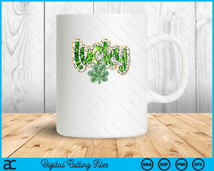 Glitter Lucky Shamrock Coquette Irish St Patricks Day SVG PNG Digital Printable Files