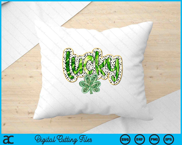 Glitter Lucky Shamrock Coquette Irish St Patricks Day SVG PNG Digital Printable Files