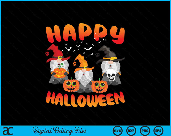 Gnomes Halloween Greeting Holiday Pumpkin Creepy Halloween SVG PNG Digital Cutting Files