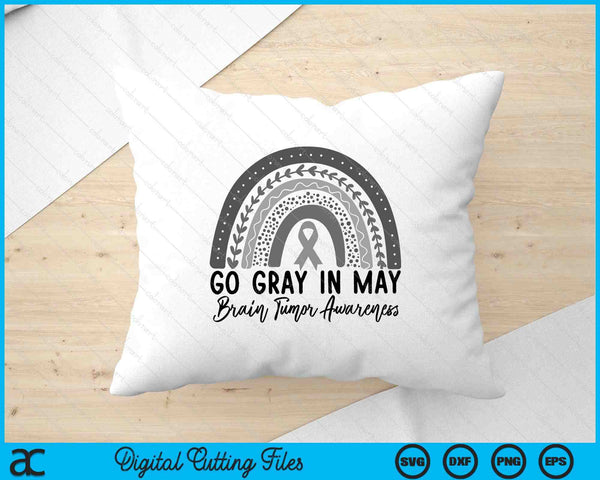Go Gray In May Shirt Rainbow Brain Cancer Tumor Awareness SVG PNG Digital Printable Files