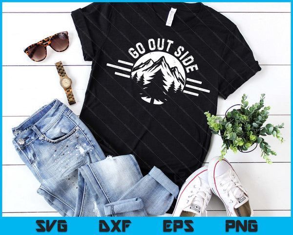 Go Outside Nature Hiking Camping Forest SVG PNG Digital Printable Files
