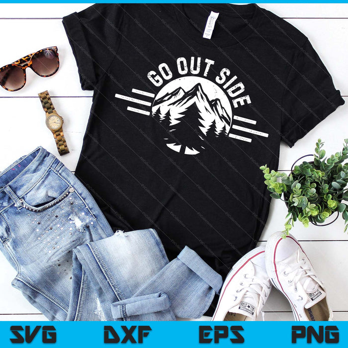 Go Outside Nature Hiking Camping Forest SVG PNG Digital Printable Files