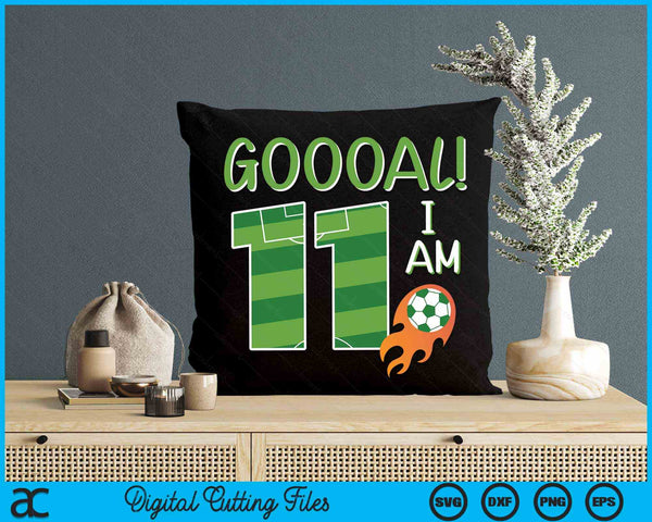 Goal I'm 11 Years Old Boy Birthday Soccer SVG PNG Digital Cutting Files