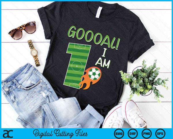 Goal I'm 1 Years Old Boy Birthday Soccer SVG PNG Digital Cutting Files