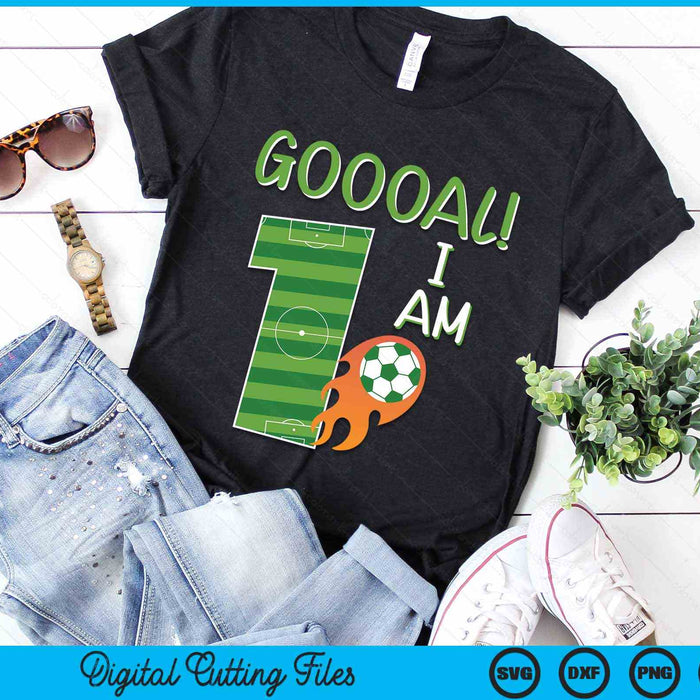 Goal I'm 1 Years Old Boy Birthday Soccer SVG PNG Digital Cutting Files