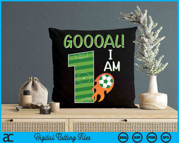 Goal I'm 1 Years Old Boy Birthday Soccer SVG PNG Digital Cutting Files