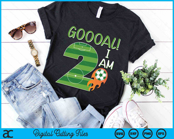 Goal I'm 2 Years Old Boy Birthday Soccer SVG PNG Digital Cutting Files