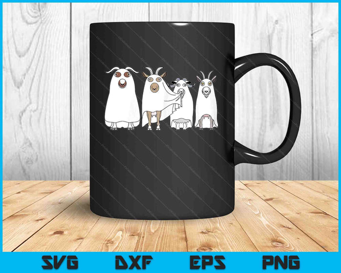 Goat Ghost Halloween Farmer Goat Lover Scary Spooky Season SVG PNG Digital Printable Files