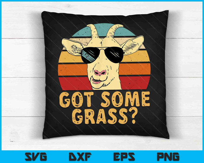 Cabra algo de hierba divertido granjero de cabras SVG PNG archivos de corte digital