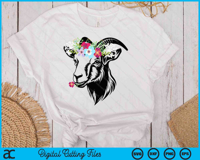 Goats Floral Bandana Headband Farm Animal Goat Graphics SVG PNG Digital Cutting Files