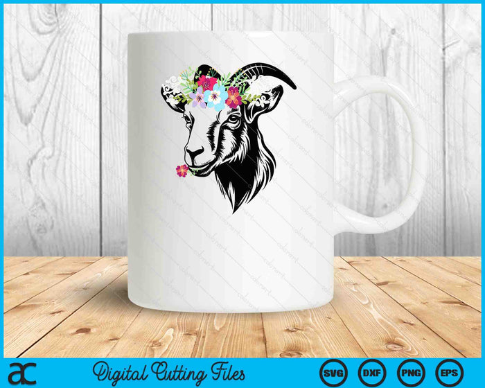 Goats Floral Bandana Headband Farm Animal Goat Graphics SVG PNG Digital Cutting Files