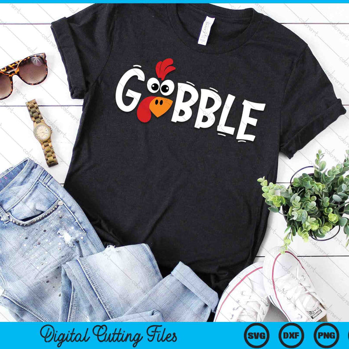 Gobble Till You Wobble Cool Turkey Thanksgiving Gobble SVG PNG Digital Printable Files