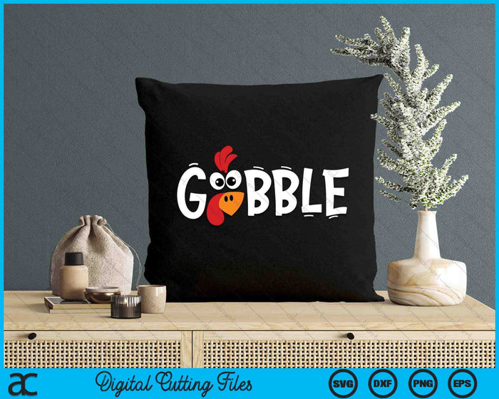 Gobble Till You Wobble Cool Turkey Thanksgiving Gobble SVG PNG Digital Printable Files