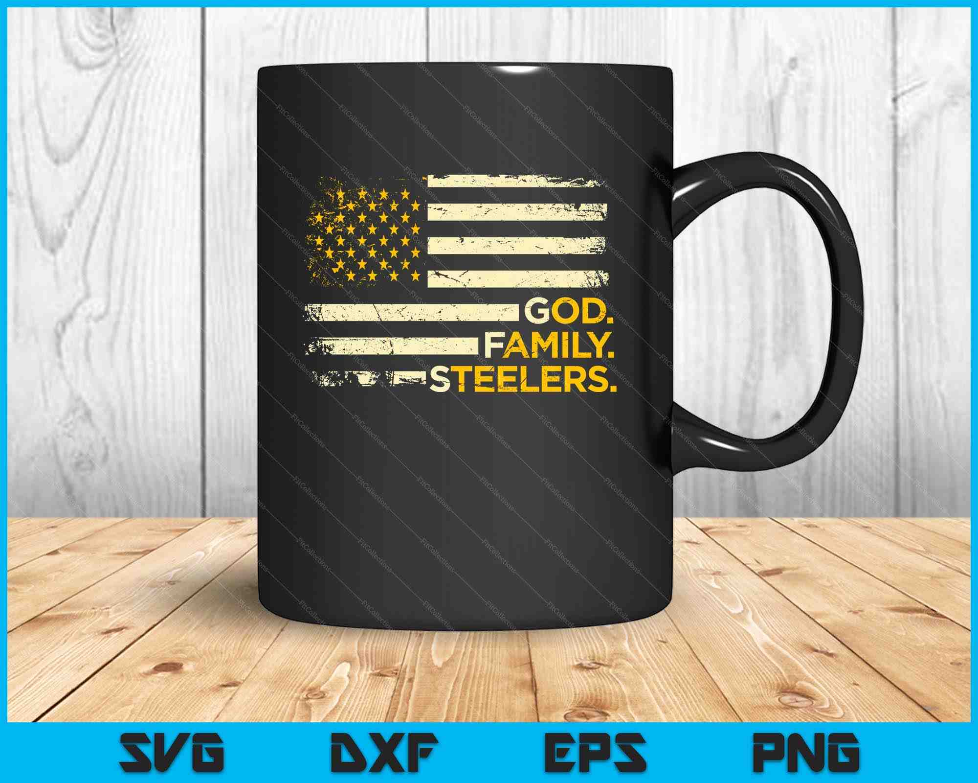 God Family Steelers Front & Back Stainless Steel Travel Mug
