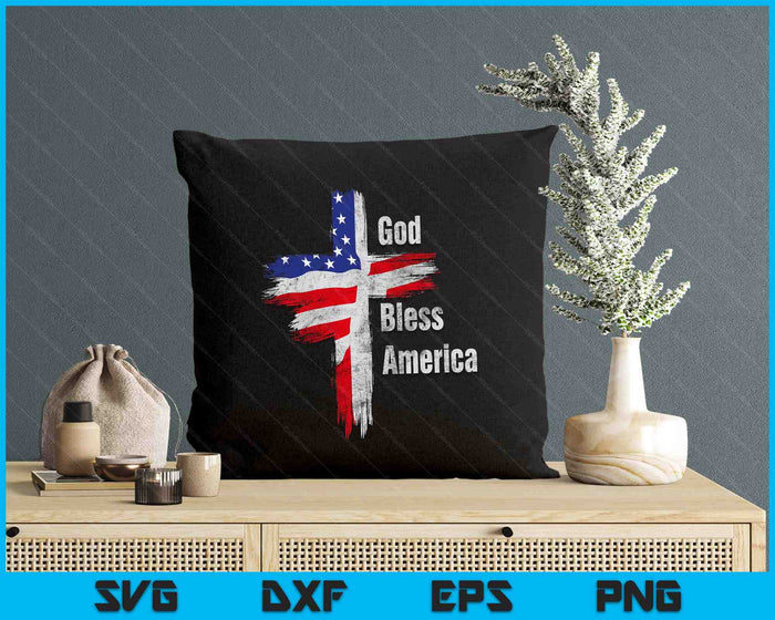 God Bless America 4th of July Christian Patriot USA Flag SVG PNG Digital Printable Files