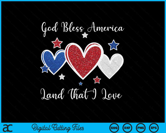 God Bless America For Women Girls Cute Patriotic 4th Of July SVG PNG Digital Cutting Files